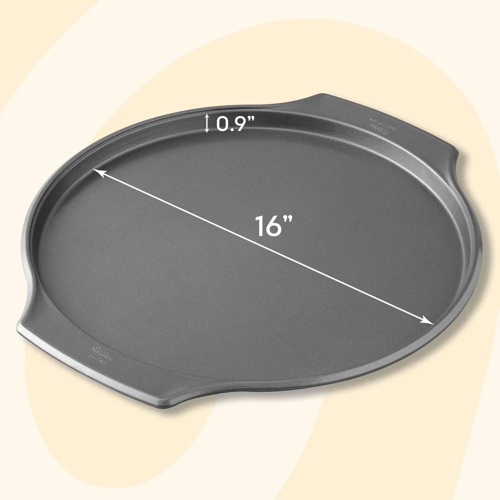 Non-Stick 16 Inch Pizza Pan Heavyweight Steel Durable Oven Safe Baking Dish Scratch Resistant Deep Pizza Tray Homemade Desserts