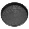 Round Shape Wood Serving Tray Non-Slip Solid Wood Food Serving Tray Black Decorative Serving Plate Kitchen Serving