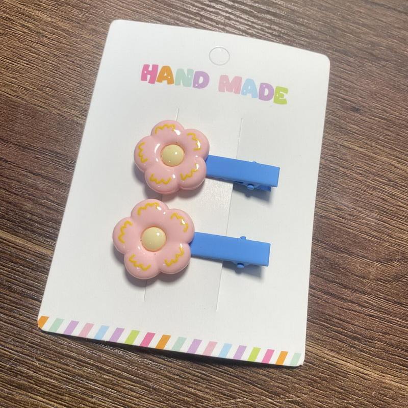 

2pcs/set Kids Cute Flower Hair Clip Colorful Hairclip For Girls Kids Kawaii Barrette Children Hairpins Baby Hair Accessories