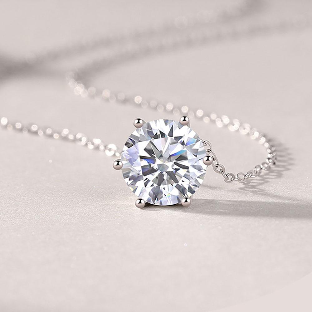 M-JAJA Moissanite Pendant Necklace 1/2/3ct Diamond Necklace S925 Silver Clavicle Chain for Women 18K Gold Plated Trendy Jewelry