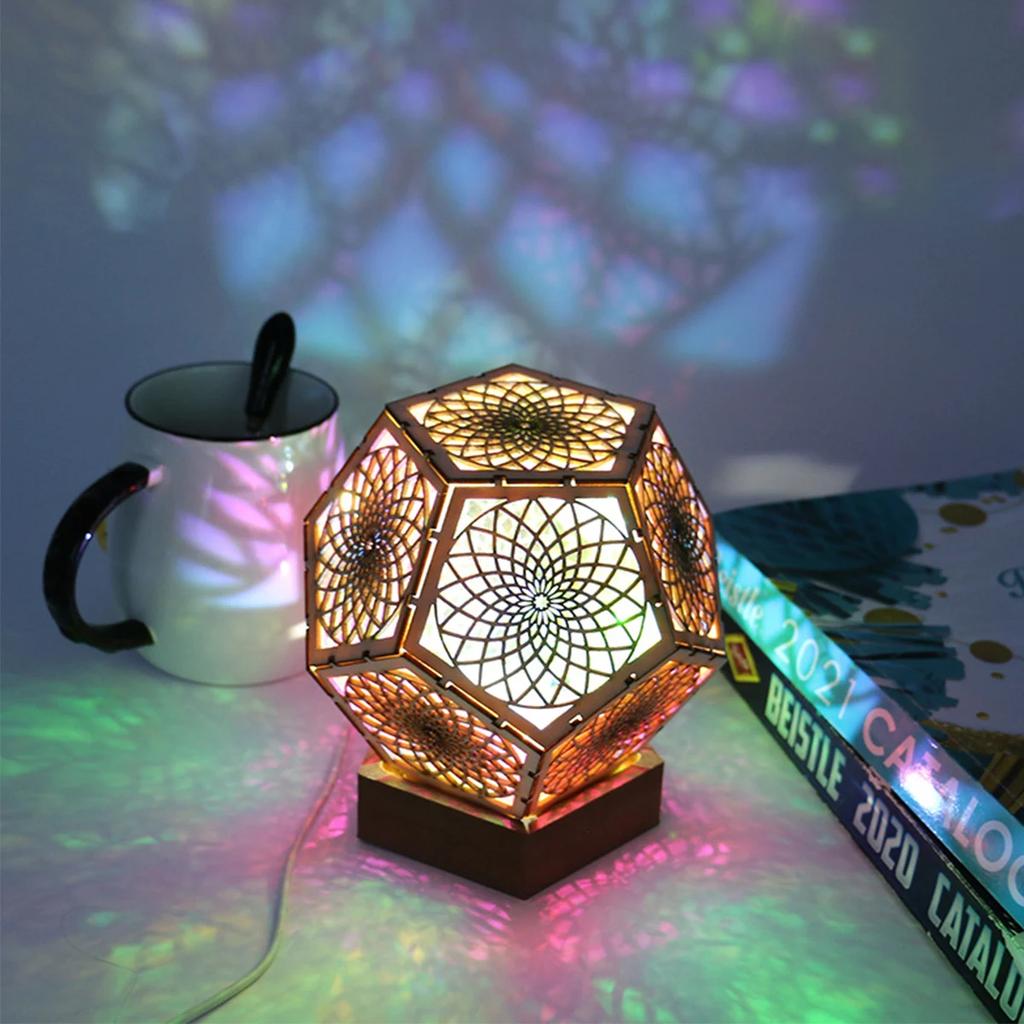 Polar Star Floor Lamp 3D Projection Floor Light with Hollow Design Bohemian Style LED Floor Night Lamp USB Powered for Living