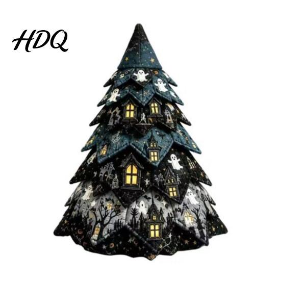 Tessuto con Fantasmi e Zucca di Halloween Kit Trapuntato per Albero Gatto Strega Ragno Fai da Te Esposizioni Festive per Scrivania Progetto di Cucito Trapuntato 3D per Trapuntatura