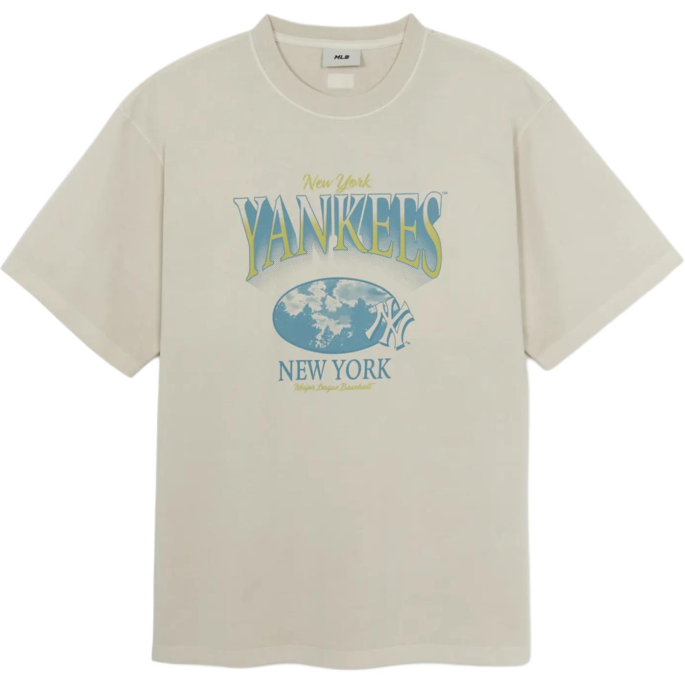

New MLB Preppy Style Collection New York Yankees SS25 T Shirt Unisex Ivory 3ATSV6153-50CRD XL