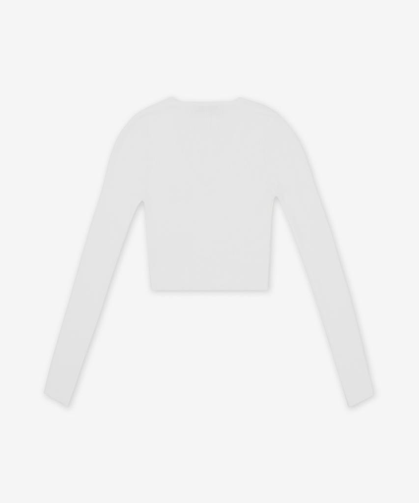 Bibianweseuteuudeu Bea Crop V-Neck Knit - White / 1803004Wy003Fa401