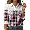 Camicia da donna, camicetta, stampa, bottoni, manica lunga, casual, basic, colletto, regolare