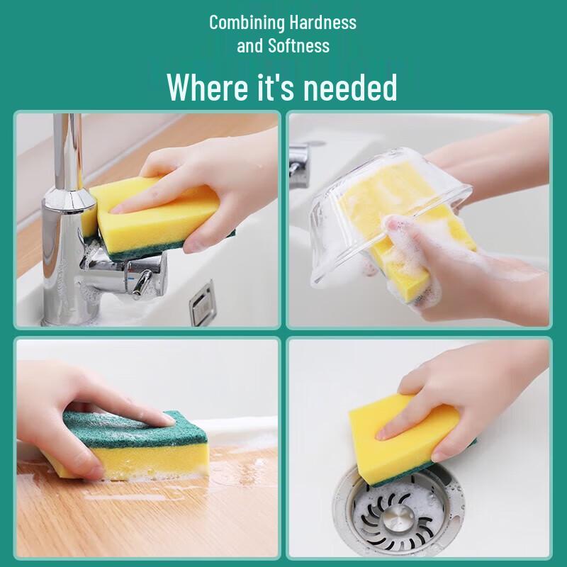 Meiliya Antibakterielles 6-teiliges Spülschwamm- und Scheuerschwamm-Set