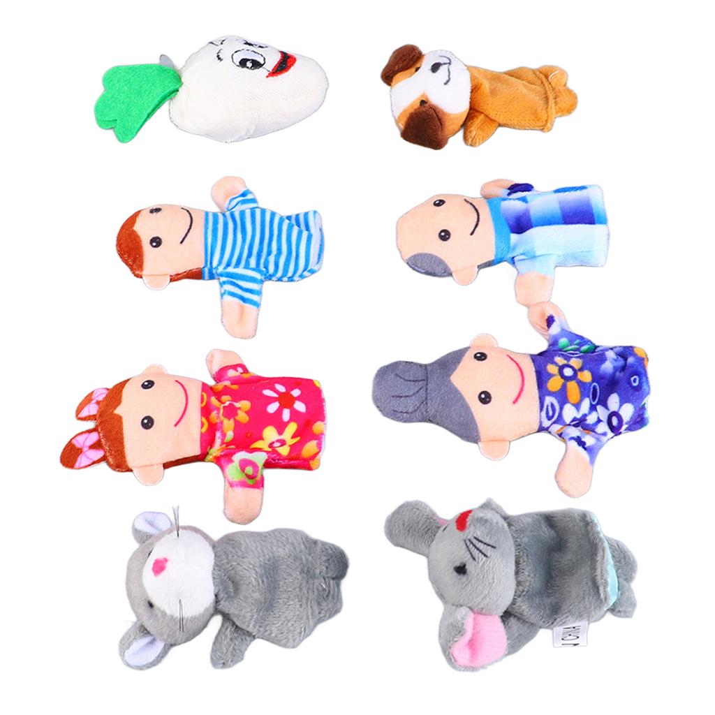 8 Stück Cartoon Tier Fingerpuppe Klein Tragbar Pädagogisches Fingerspielzeug für Kinder