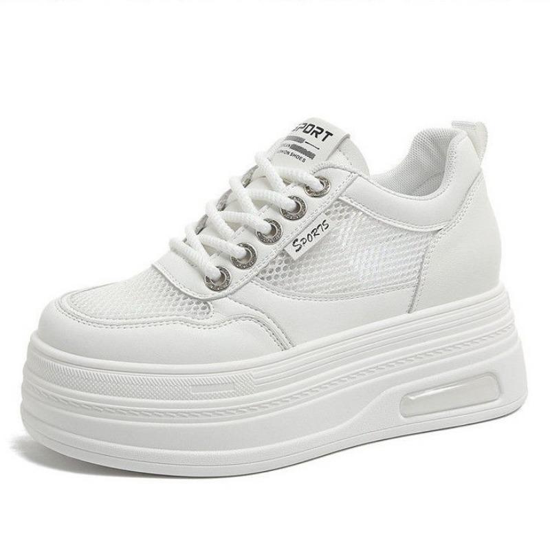 Casual Sports Shoes Lightweight Versatile Board Shoes New Spring Heightening Thick-soled White Shoes Women