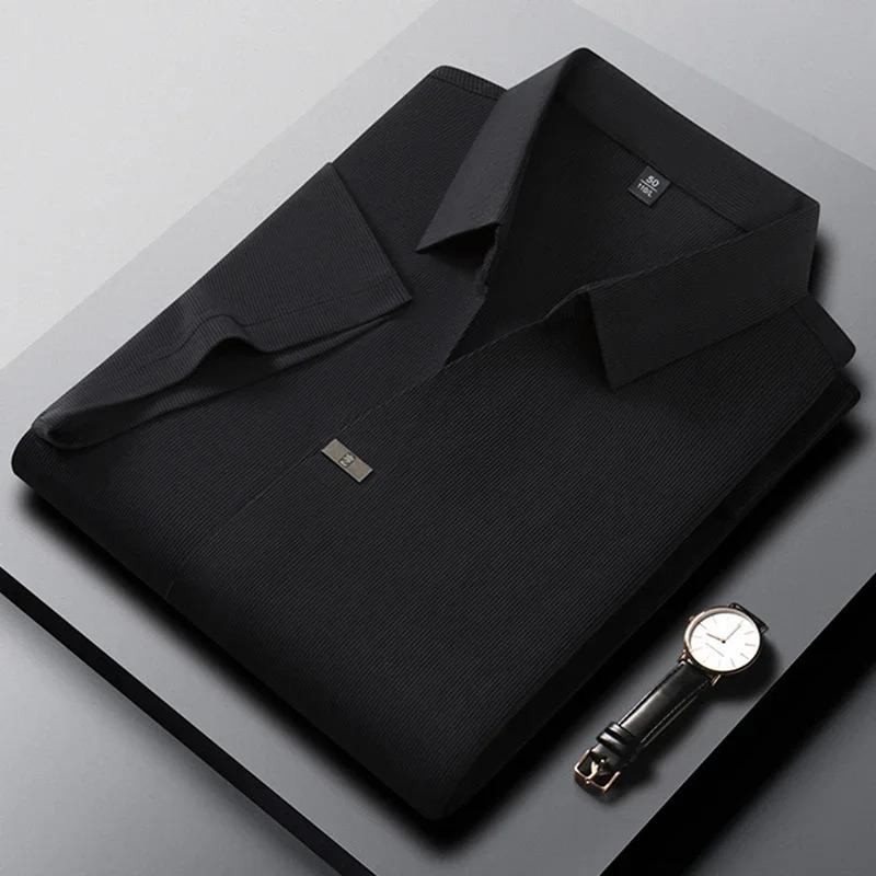 Men's Casual and Fashionable Solid Color Short Sleeved Polo Shirt Comfortable Versatile Summer T Shirt