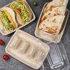 50Pcs 3 Compartments Disposable Taco Plates with Lid Taco Serving Tray Taco Holder  Restaurant