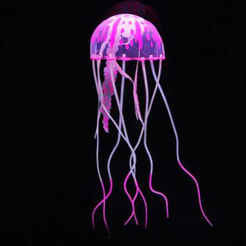 Искусственная светящаяся медуза для аквариума - Светящееся аквариумное подводное украшение розовый