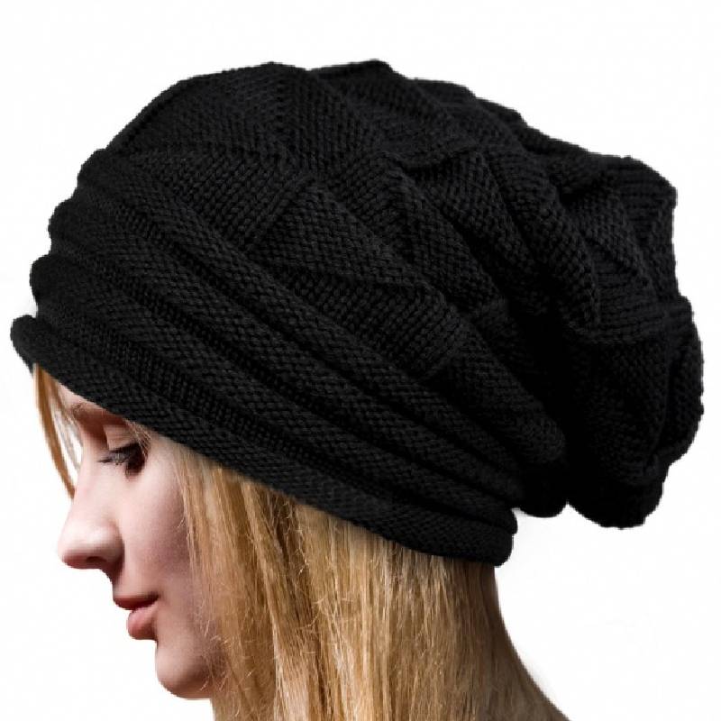 Pleated Color Solid Pullover Hat Outdoor Knitted Hats Gifts Clothing Accessories