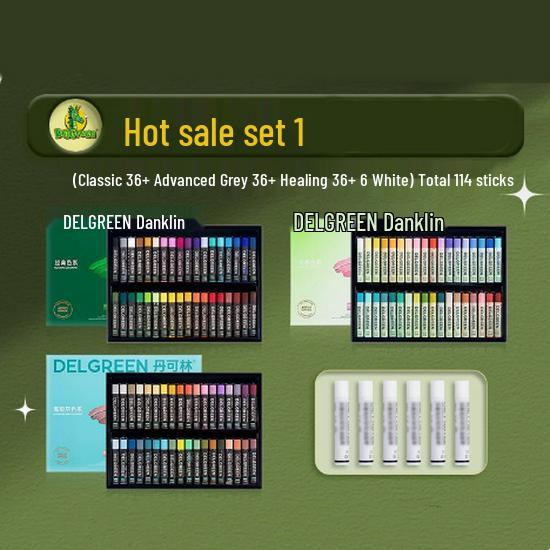 Dan Ke Lin Third Gen Super Soft 36-Color Oil Pastel Set - Advanced Gray White Oil-Based Crayons