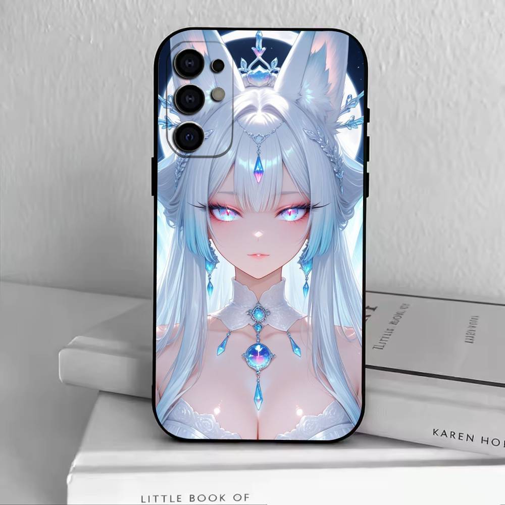 Fox Girl  Phone Case Black Silicone Soft For Samsung S25,S24,S21,S22,S23,S30,Ultra,S20,Plus,Fe,Lite