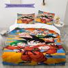 Son Goku Pattern Bedding,Quilt Set Quilt Cover Pillowcase Home Birthday Gift (1 * Duvet Cover + 2 * Pillowcase, Without Core)