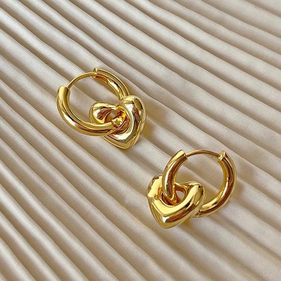 Heart Dangle Earrings Women Drop Earrings with Heart Charm Hypoallergenic Earrings Jewelry Gift for Her Girlfriend Valentine's Day