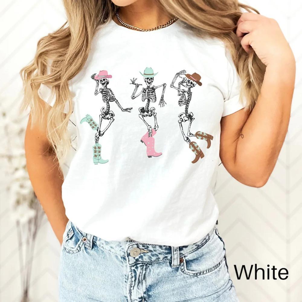 Halloween Shirt Halloween Party Dancing Skeleton Shirt Funny Halloween Shirt Skeletons Happy Halloween Tshirt Tee