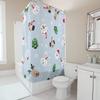 TU Cute Rabbit Christmas Shower Curtain Holiday Festive Bathroom Decor Waterproof Fabric Holiday Shower Curtain Set Xmas Home De