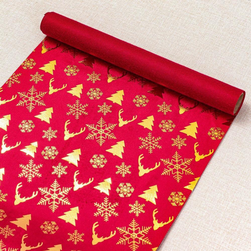 Polyester Christmas Tablecloth Snowflake Printed Table Cover Holiday Style Table Runner  Home Decor