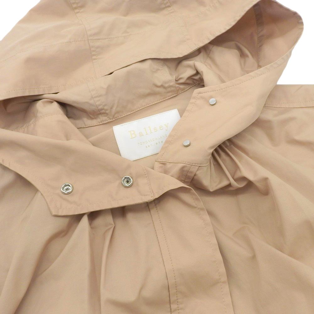 BALLSEY Excellent condition light taffeta hooded short coat, women's, beige, size 36, made in 1924 coat 36 beigeUsed