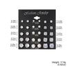 Retro Heart-Shaped Zirconia Crystal Stud Earrings Set - 12 Pairs