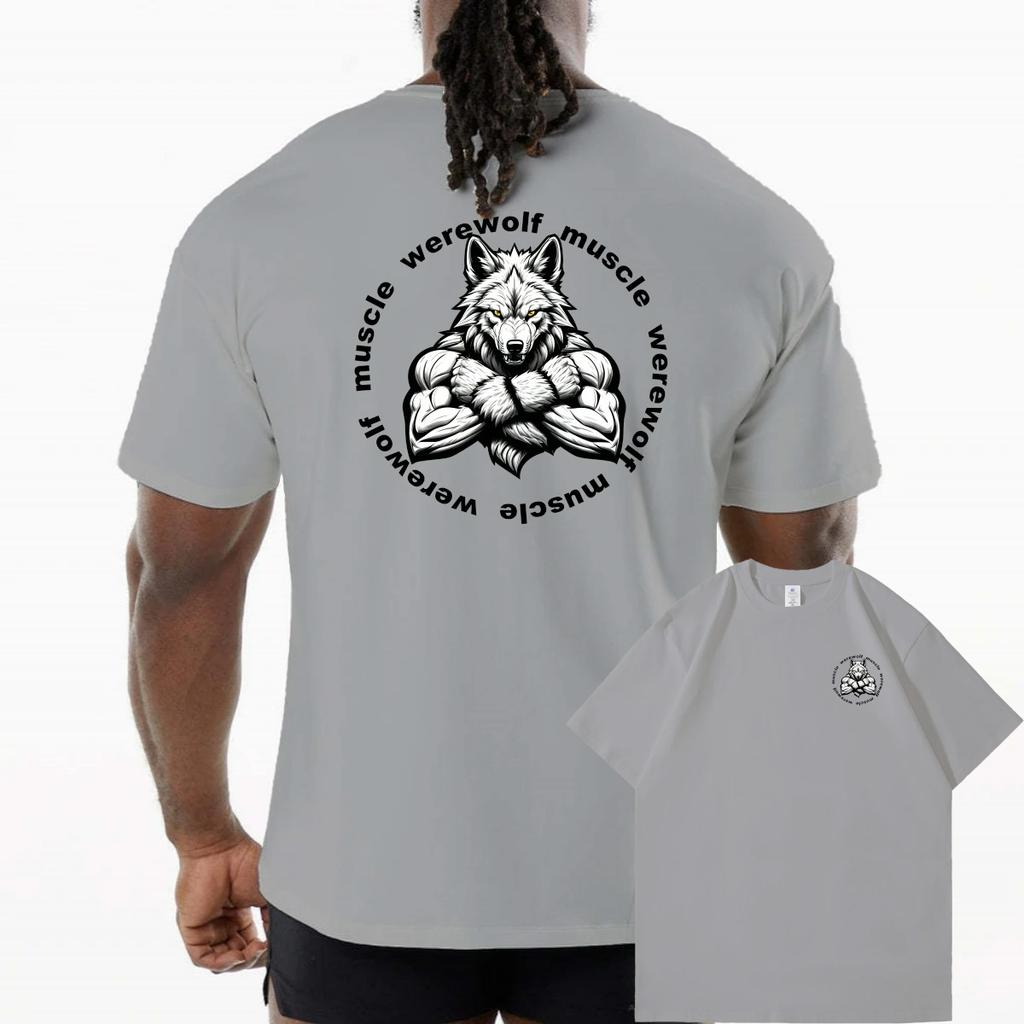 Men T-shirt Sports Muscle Fitness T Shirt Blouses Loose Short Sleeve Summer Bodybuilding Tee Casual Fashion Crew Neck Tops