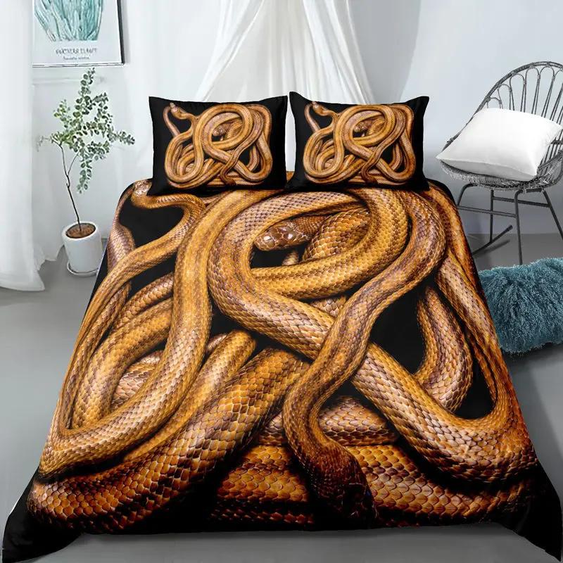 Comforter Snake Bedding Set Reptile Wild Animal Comforter Queen Size For Kids Adults Bedroom Room Decor