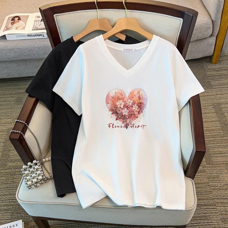 Women s Plus Size Loose Slimming Mid-Length Short-Sleeved T-Shirt - 1176 2XL