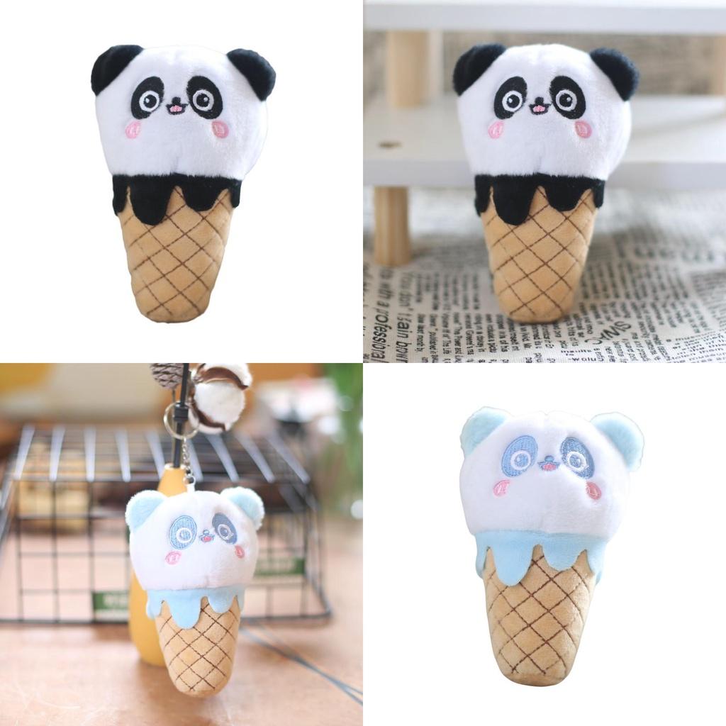 Cute And Adorable Cone Panda Keychain Plush Toy Bag Pendant