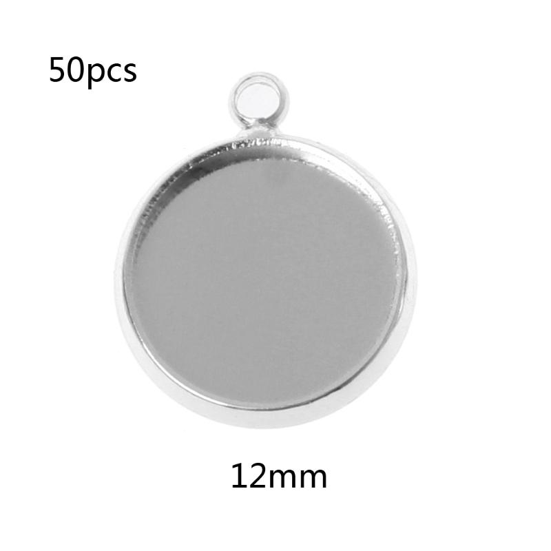 12pcs 12mm Charm Hollow Round Pendant Base Setting Cabochon Pendant Blank Trays