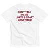 Zabawny Slogan Szalonej Dziewczyny Czerwony Nadruk z Tyłu Koszulka Unisex Humorystyczny Tekst Krótki Rękaw Czysta Bawełna Luźna Codzienna Streetwear Top