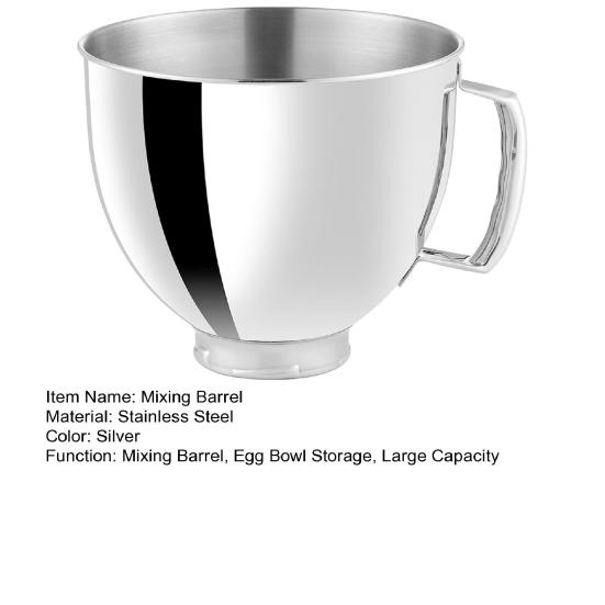 Stainless Steel Mixing Bowl for KitchenAid Tilt-Head Stand Mixers 4.5-5 Quart Large