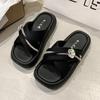 Fashion Slippers Casual Women's Shoes With Platform Slides Pantofle Luxury Soft 2025 Summer Fashion Leisure House Slippers Platform Summ