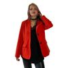 Fierte Women's Large Size Jacket Lm95160 Men's Collar Double Button Stamp Lining