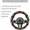 Steering Wheel Cover Ethnic Style Auto Wheel Cover Made of Coarse Flax, Fits 14 1/2-15 1/4 inches Car Wheel - Retro Red Westen Tribe