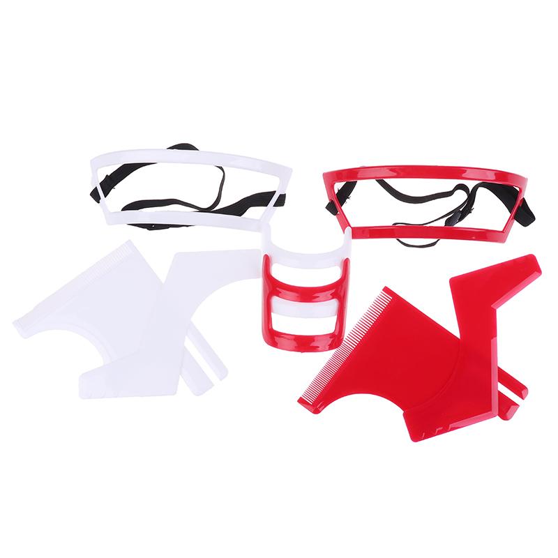 2/3/4Pcs Men Beard Hair Goatee Neckline Shaving Template Guide Haircut Kit Tool