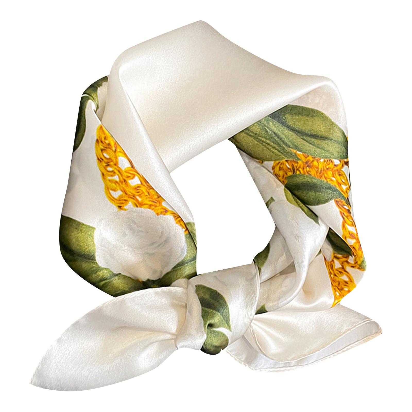 

Весенняя мода шелковый квадратный шарф женский декоративный шарф шелковый шарф шарф на шею One Size белый