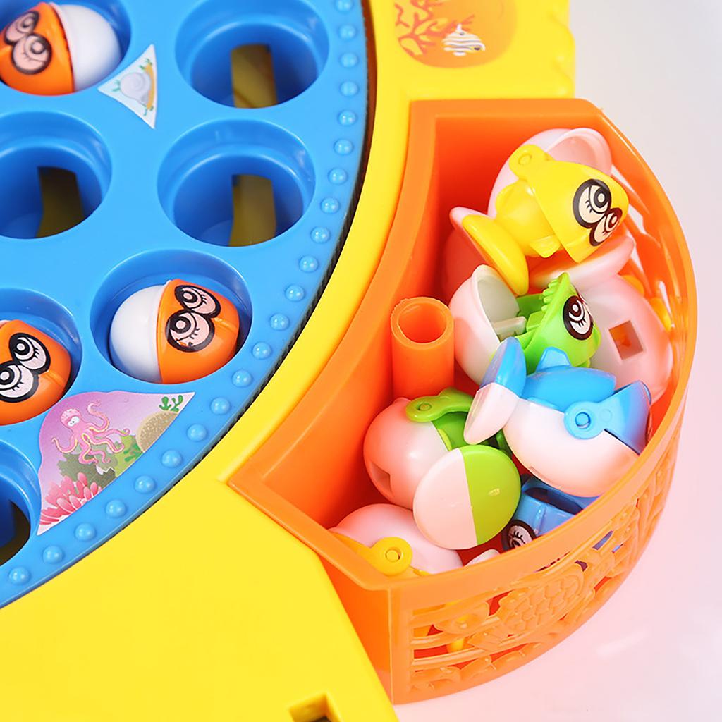 Electric Music Rotating Fishing Disc, Magnetic Fishing Rod Set Puzzle Early Education Toy, Children'S Interactive Toy