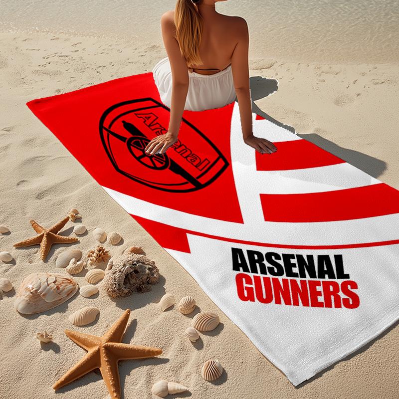 1pz Telo da Spiaggia con Stemma Arsenal Football Club - Morbido, Microfibra Assorbente, Leggero, Ideale per la Spiaggia, Feste, Viaggi, Campeggio regali per tifosi