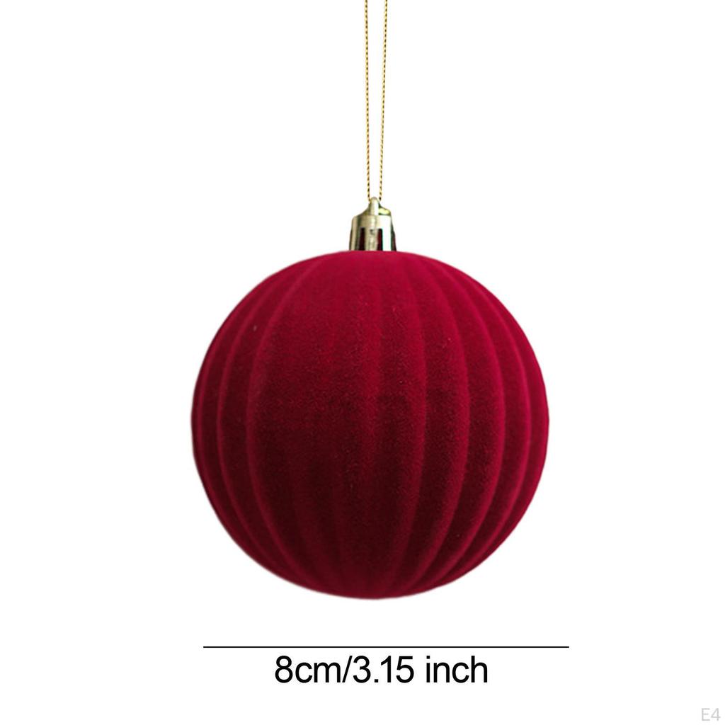 3 Pack of Flocked Christmas Baubles for Home Decor