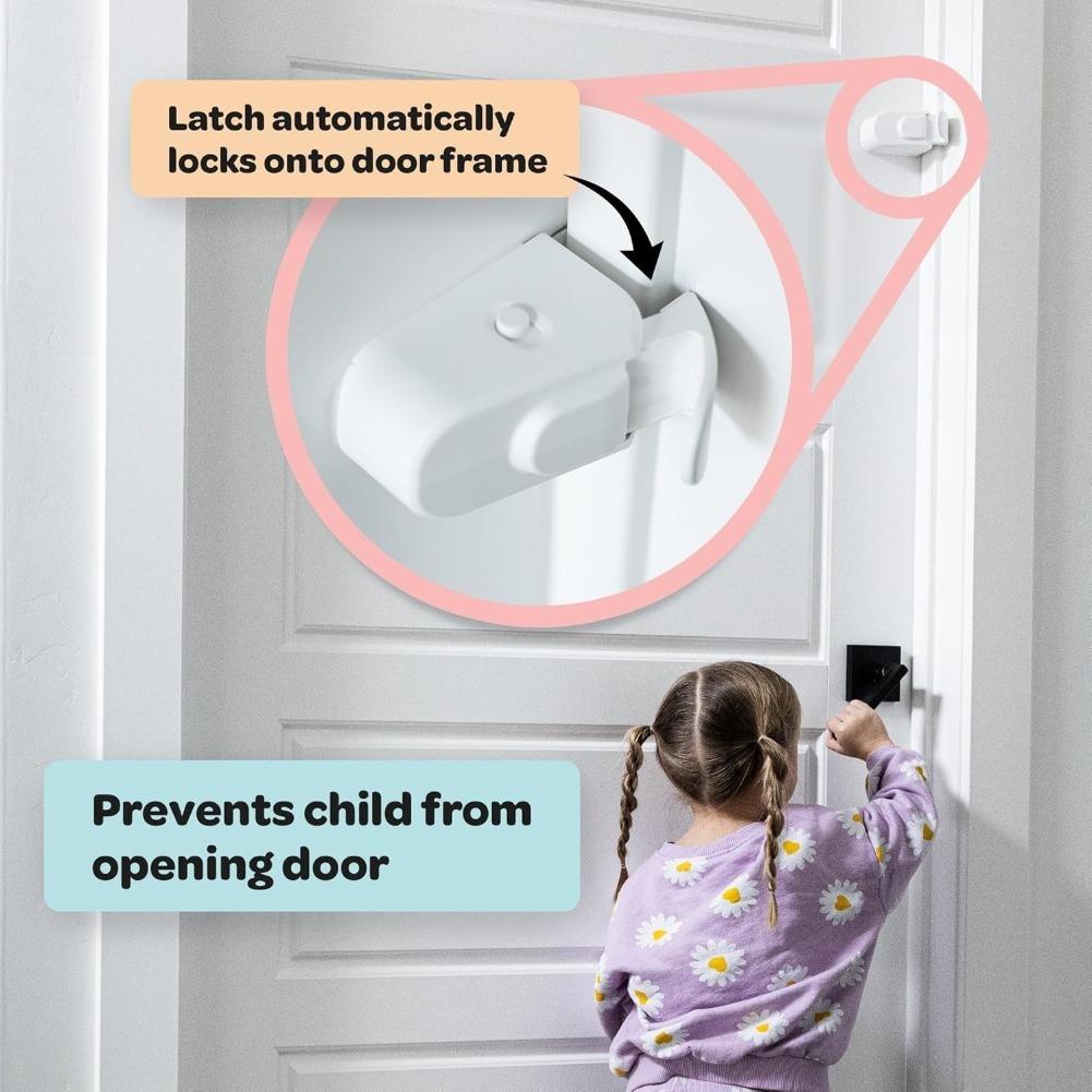 Snap-On Door Lock Tool-Free Installation Adhesive-Free Baby Child Safety Lock Easy Mount Prevent Kids From Opening Doors