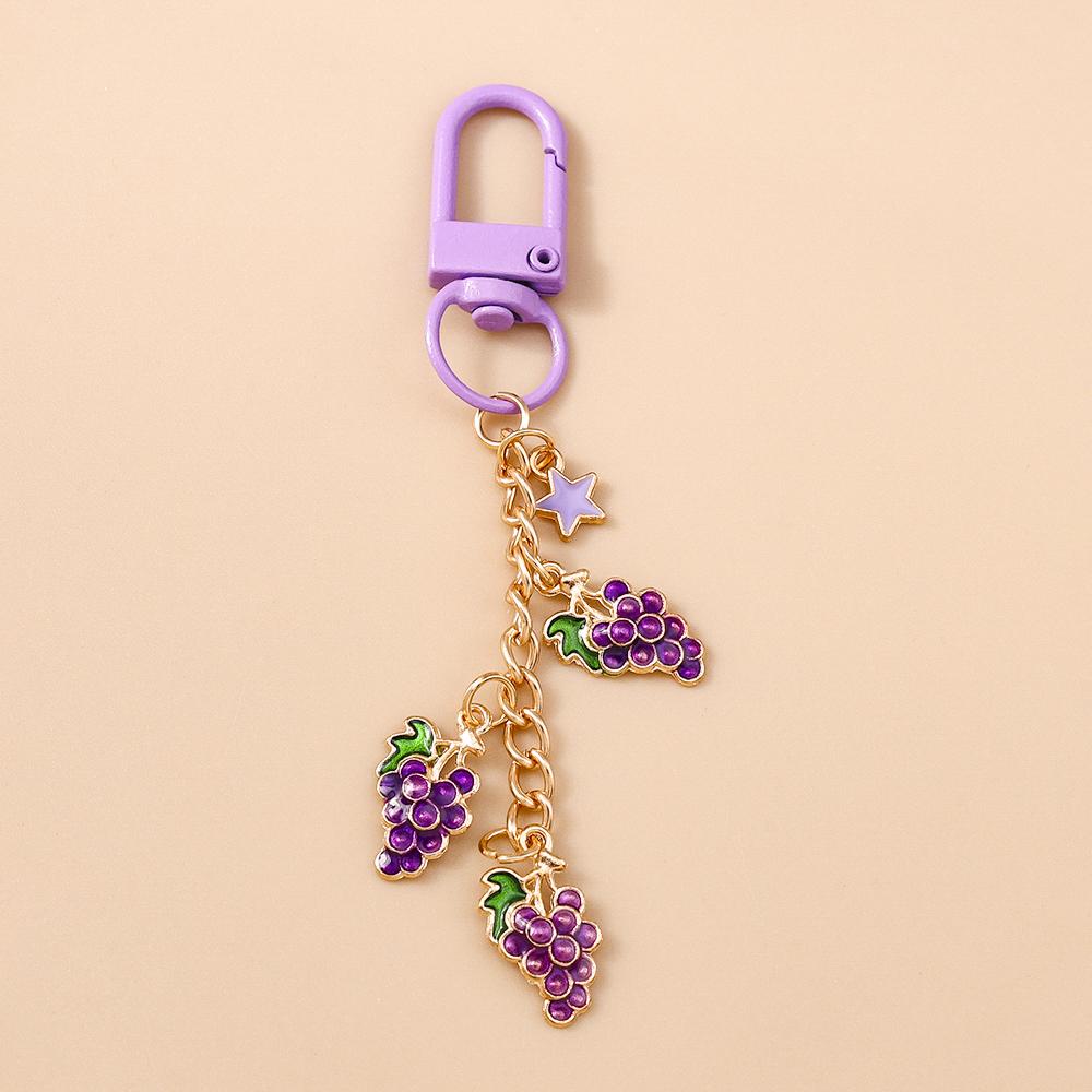 Fashion Enamel Avocado Cherry Keychain Fruit Key Ring Pendants for Women Girls Handbag Decor DIY Key Chain Jewelry Gifts