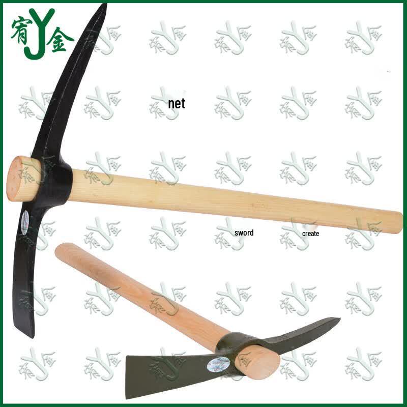 Multi-purpose Wooden Handle Rescue Shovel and Pickaxe