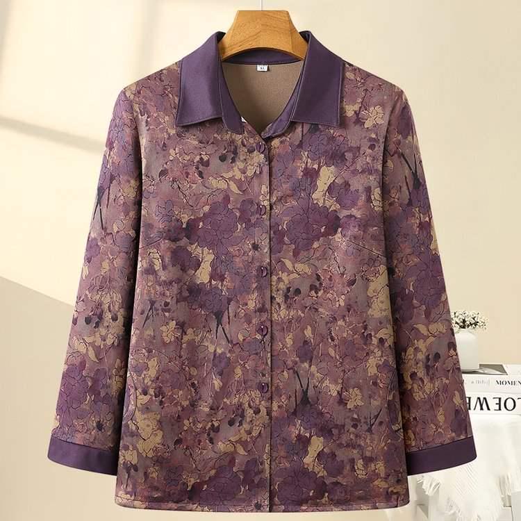 Women's Long-Sleeve Jacket: Stylish Autumn Fashion for Middle-Aged and Elderly Ladies