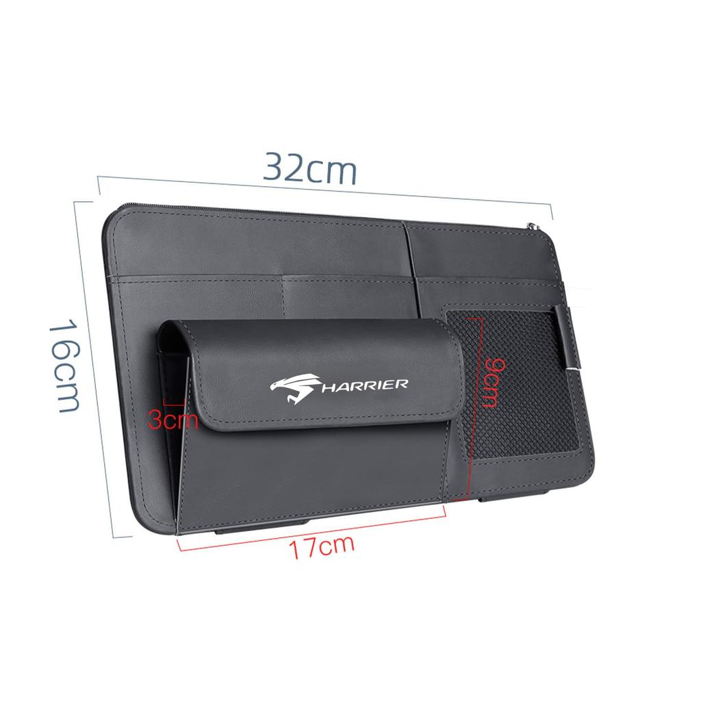InnoWave Car Sun Visor Pocket Compatible with Car Storage Leather Storage Black Harrier, Bag, Multi-Function Pocket, Holder,
