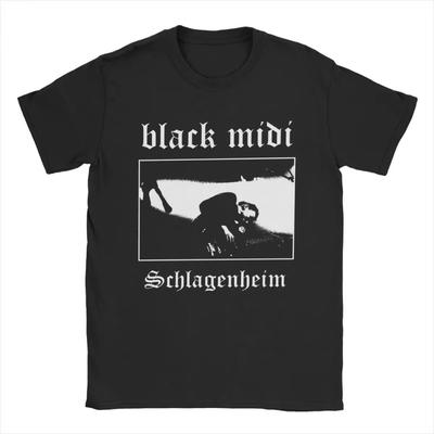 Erkek Siyah Midi Schlagenheim Metal Tişörtler %100 Pamuk Üstler Günlük Kısa Kollu Yuvarlak Yaka Tişörtler Yazlık Tişörtler