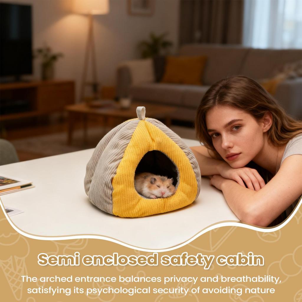Hamsterbett Halbgeschlossen Winter Baumwolle Höhle Aufhängbar Winter Baumwolle Hamstermöbel Für Chinchilla Kleintier Frettchen Vogel