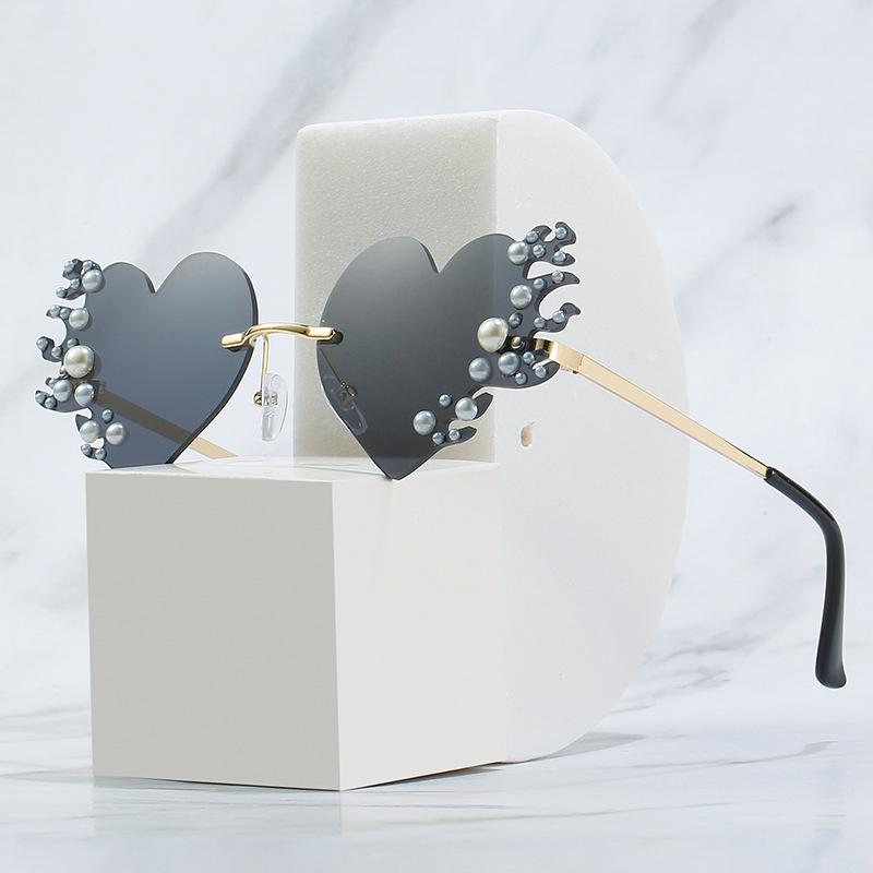 Sunglasses, Personalized Diy Diamond-Encrusted Glasses, Love Pearl Sunglasses For Women