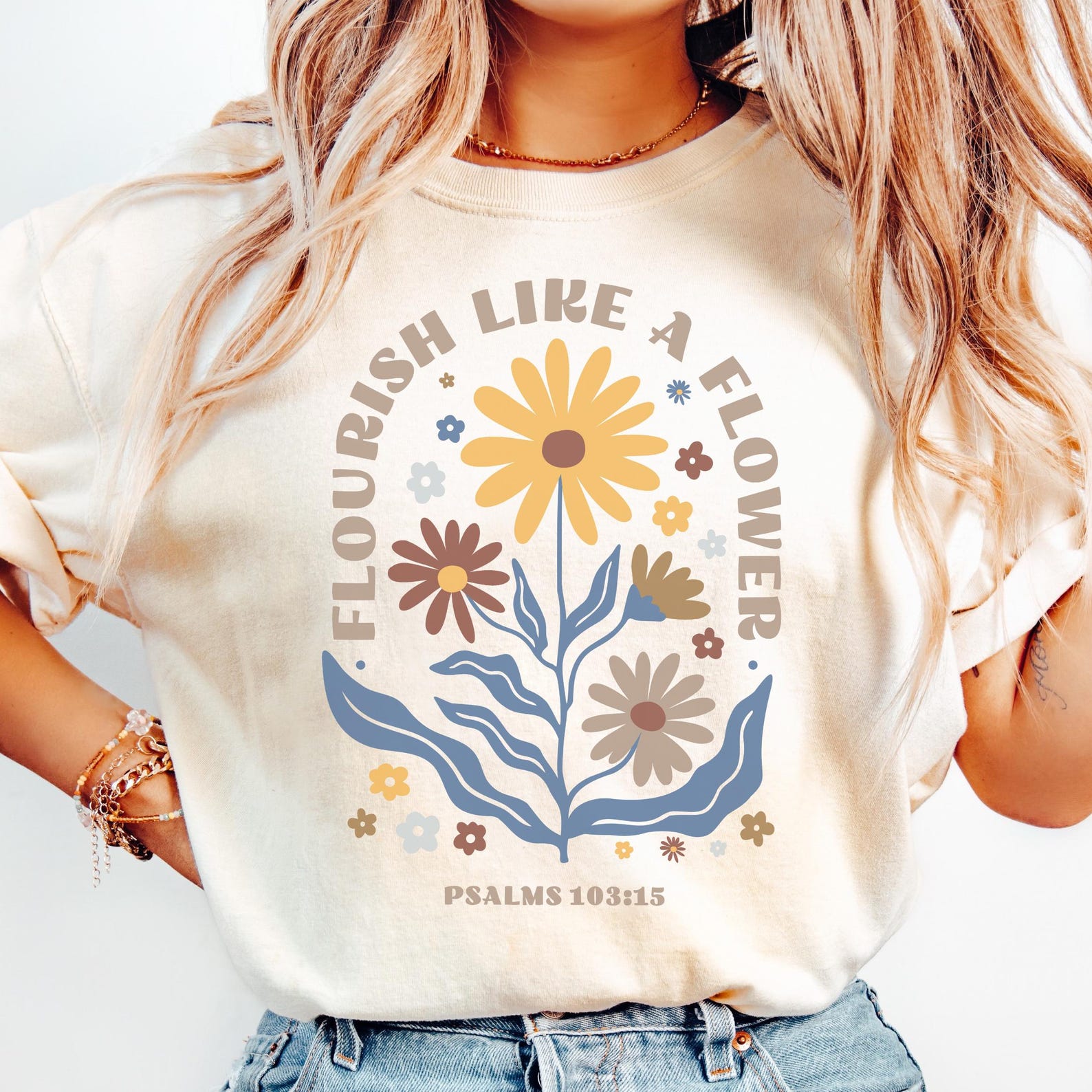 Bible Verse Shirt, Christian Tshirt, Floral Bible T-shirt, Jesus Shirt, Religious Tee, Proud Christian Gift, Positive Quote Affirmations S