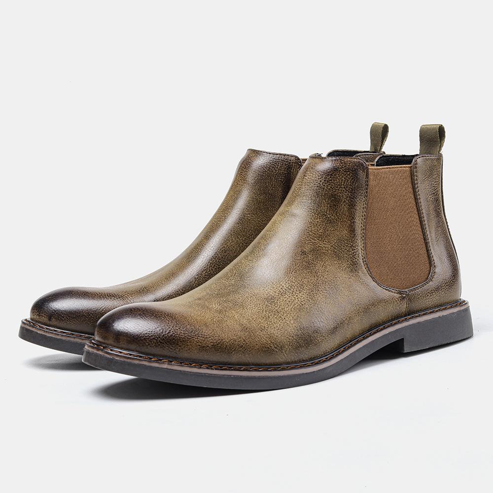 British Male Shoes Fashion Men Luxury Chelsea Boots  Retro Slip On Casual Ankle Boots Plus Size Short Botas Zapatillas Hombre